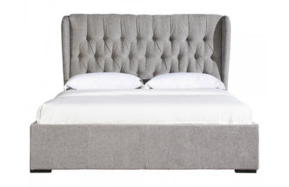 QUEEN GIOVANNI FABRIC BED - DARK GREY