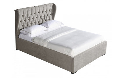 QUEEN GIOVANNI FABRIC BED - LIGHT GREY