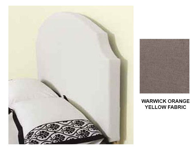 Glenbrook Queen Fabric Bedhead With Designer Cover (B FABRIC) - Warwick Orange/ Yellow