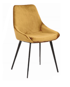 DOMO VELVET FABRIC DINING CHAIR - GOLD