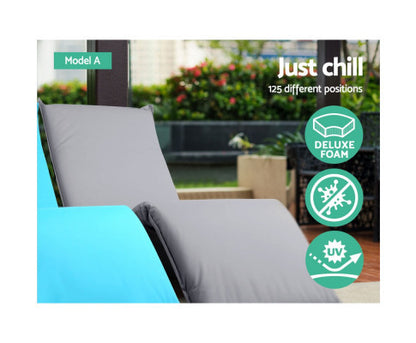 KENDRA INDOOR/ OUTDOOR ADJUSTABLE LOUNGE SOFA BED - GREY