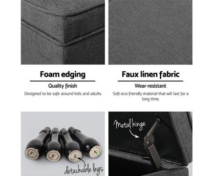 EDWALD OTTOMAN STORAGE BOX - GREY