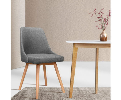 BRIELLE (SET OF 2) FABRC DINING CHAIR - GREY