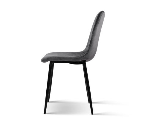 RONDELL (SET OF 4) FABRIC DINING CHAIR -  GREY