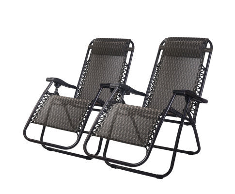 LIBRA (SET OF 2) OUTDOOR ADJUSTABLE RECLINER LOUNGE - GREY
