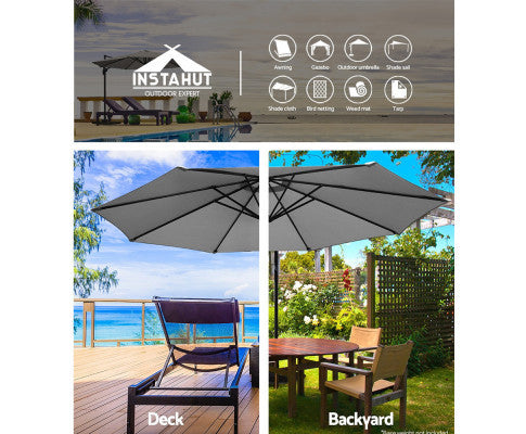 WISTERIA OUTDOOR  UMBRELLA - GREY