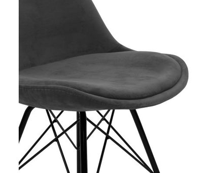 RUMNER (SET OF 2) VELVET FABRIC DINING CHAIR - GREY