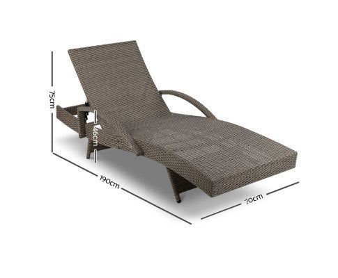 DEWEY OUTDOOR SUN LOUNGE - GREY