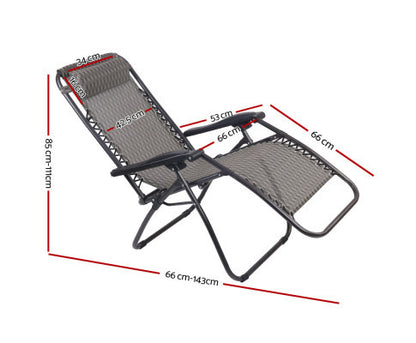 LIBRA OUTDOOR ADJUSTABLE RECLINER LOUNGE - GREY