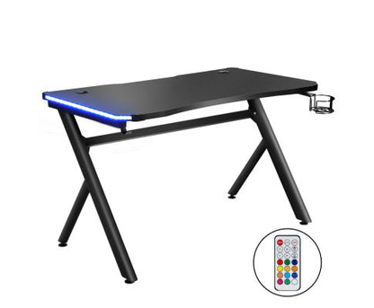 ELYSIAN COMPUTER GAMING DESK WITH LED - BLACK