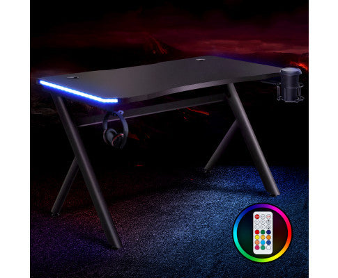 Elysian Computer Gaming Desk With LED - Black