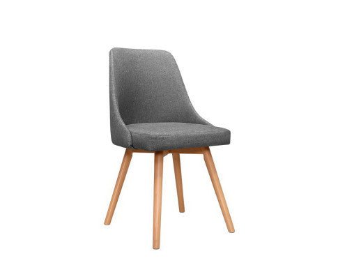 BRIELLE (SET OF 2) FABRC DINING CHAIR - GREY