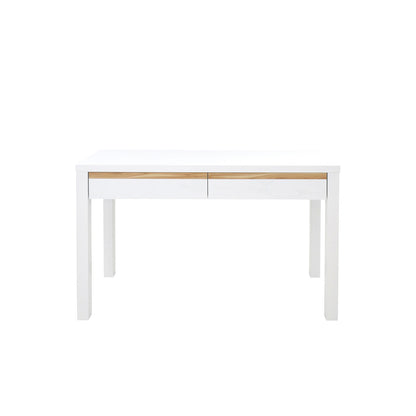 GEORGIA 2 DRAWER WORK  DESK - GLOSS WHITE / CYPRESS