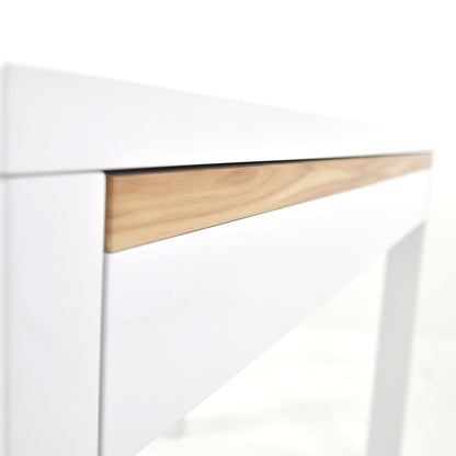 GEORGIA 2 DRAWER WORK  DESK - GLOSS WHITE / CYPRESS