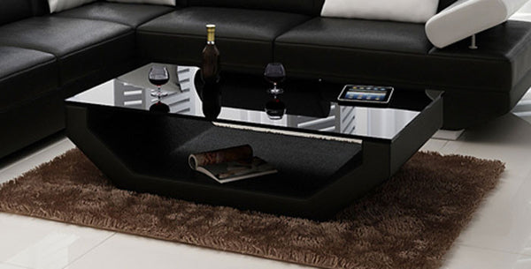 GORICA COFFEE TABLE (K5009B) - 1200(W) X 700(D)-  CHOICE OF LEATHER AND ASSORTED COLOURS AVAILABLE