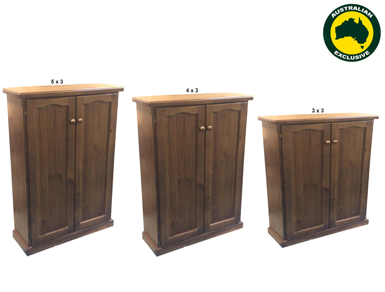 Greeley (AUSSIE MADE) Shoe Cabinet Collection - Assorted Stained Colours