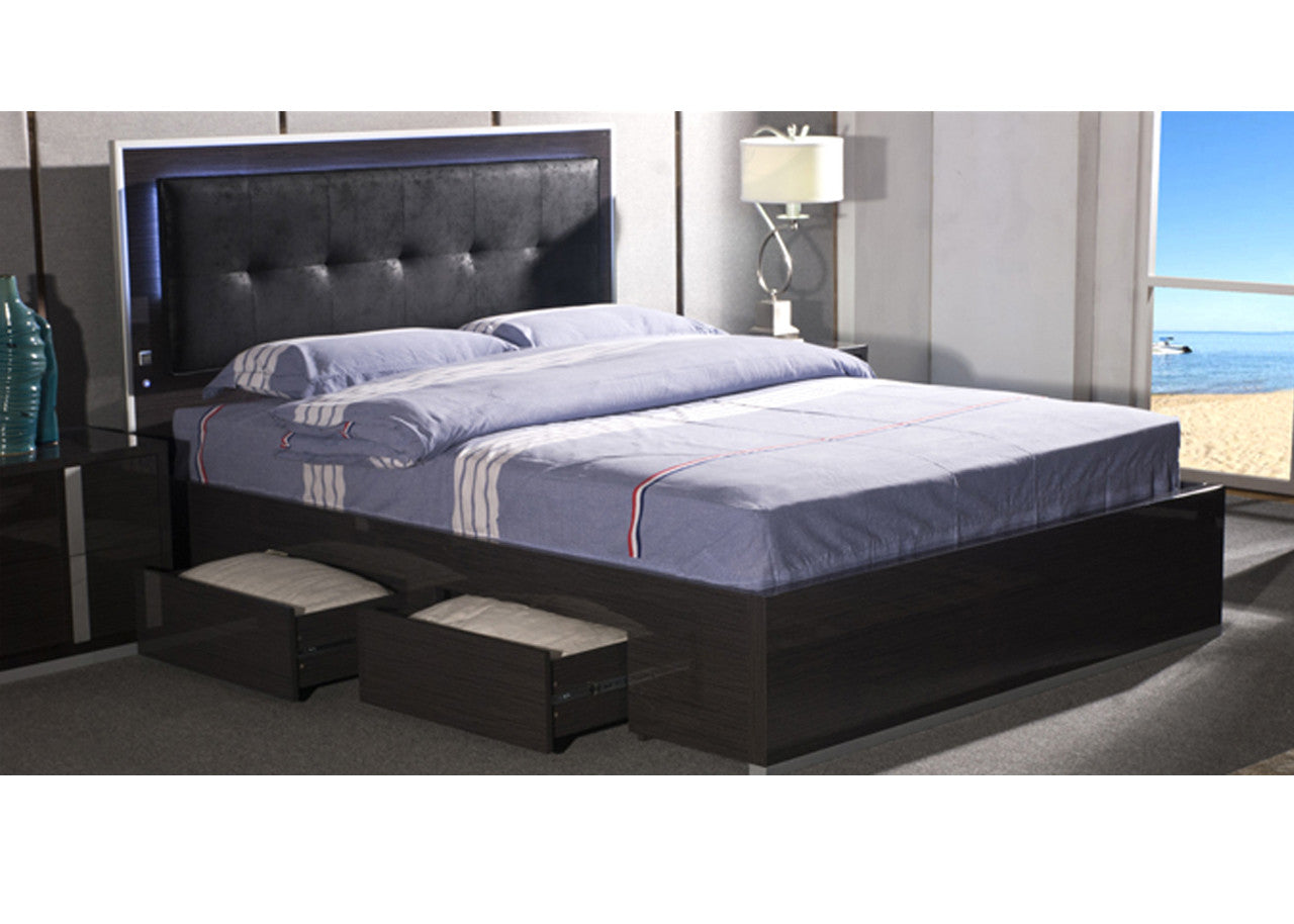 GYMPIE DOUBLE OR QUEEN 5 PIECE (DRESSER) STORAGE FRONT GASLIFT OR SIDE DRAWERS BEDROOM SUITE - GLOSS GREY
