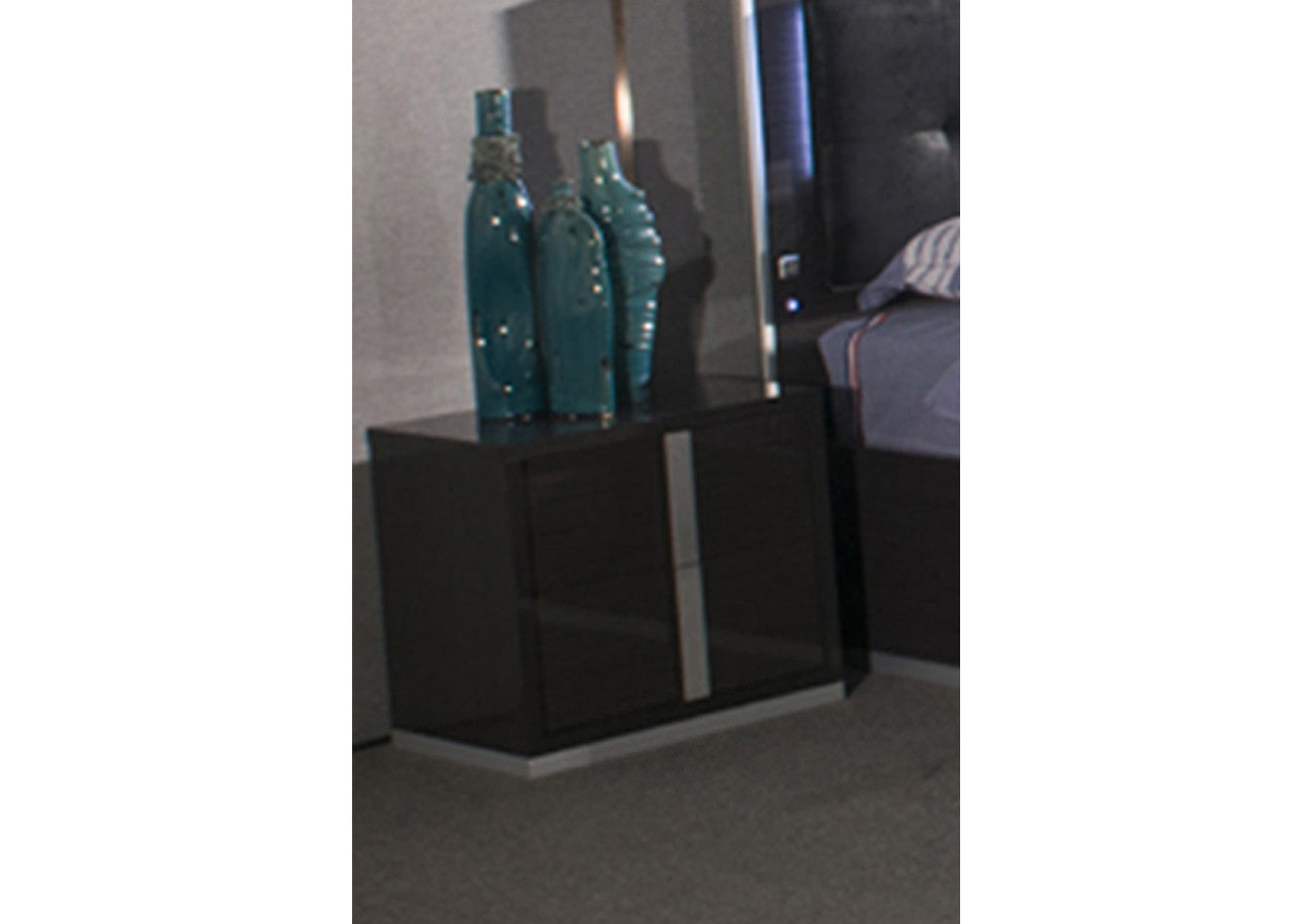 Gympie 2 Drawer Bedside Table - 505(H) X 550(W) X 400(D) - Gloss Grey