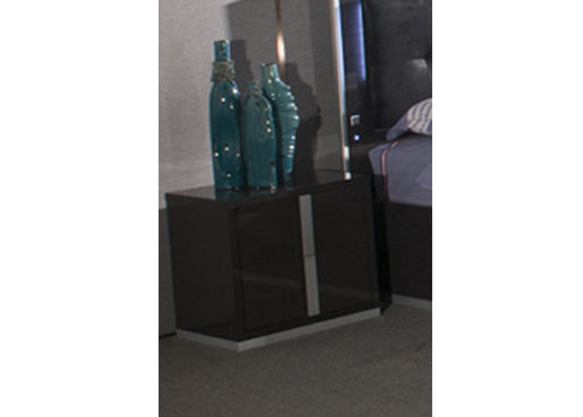 Gympie 2 Drawer Bedside Table - 505(H) X 550(W) X 400(D) - Gloss Grey