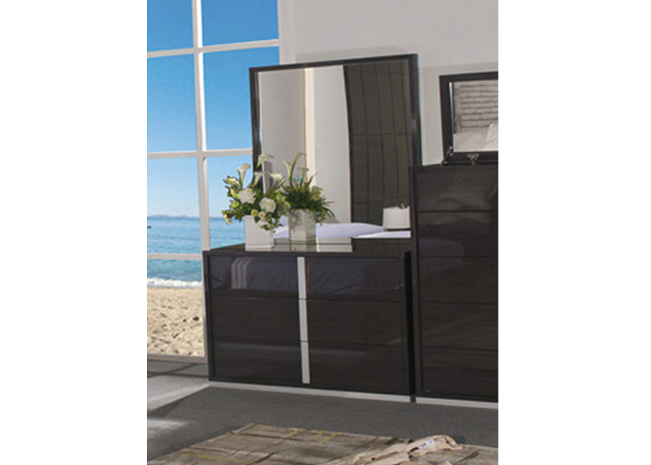 GYMPIE DOUBLE OR QUEEN 5 PIECE (DRESSER) STORAGE FRONT GASLIFT OR SIDE DRAWERS BEDROOM SUITE - GLOSS GREY