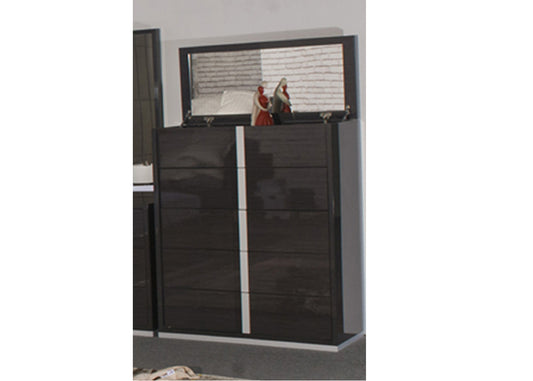 Gympie 5 Drawer Tallboy - 1205(H) X 1000(W) X 450(D) - Gloss Grey