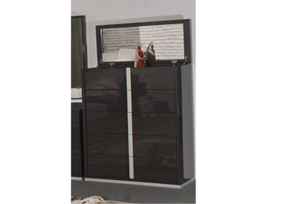 GYMPIE DOUBLE OR QUEEN 4 PIECE (TALLBOY) STORAGE FRONT GASLIFT OR SIDE DRAWERS BEDROOM SUITE - GLOSS GREY