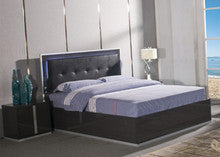 GYMPIE KING 3 PIECE (BEDSIDE) STORAGE FRONT GASLIFT OR SIDE DRAWERS BEDROOM SUITE - GLOSS GREY