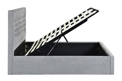 DOUBLE WILSON FABRIC GASLIFT BED - PEBBLE