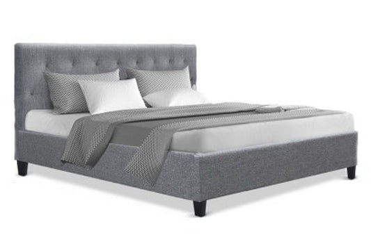 King Harley Fabric Bed - Grey