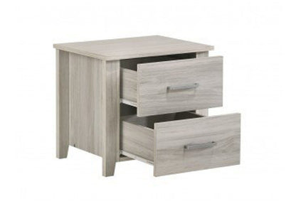 HILTON 2 DRAWER BEDSIDE TABLE - WHITE WASHED