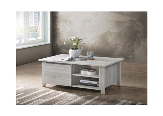 Hilton Coffee Table Open Drawer - White Wash