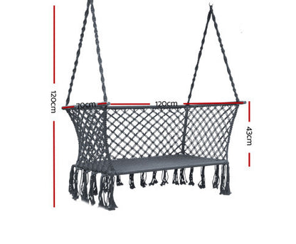 MADELYN INDOOR/ OUTDOOR 2 SEATER HAMMOCK CHAIR - GREY
