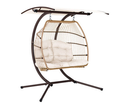 DARCEY OUTDOOR DOUBLE HANGING POD CHAIR - CREAM