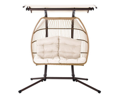 DARCEY OUTDOOR DOUBLE HANGING POD CHAIR - CREAM