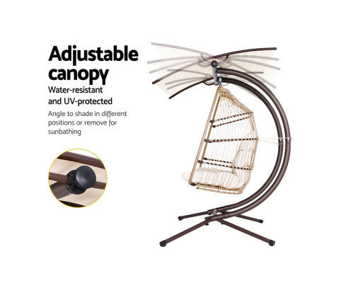 DARCEY OUTDOOR DOUBLE HANGING POD CHAIR - CREAM