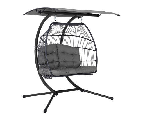 DARCEY OUTDOOR DOUBLE HANGING POD CHAIR - GREY
