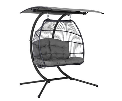DARCEY OUTDOOR DOUBLE HANGING POD CHAIR - GREY