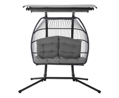 DARCEY OUTDOOR DOUBLE HANGING POD CHAIR - GREY