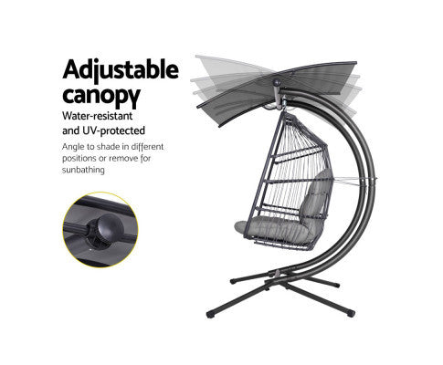 DARCEY OUTDOOR DOUBLE HANGING POD CHAIR - GREY