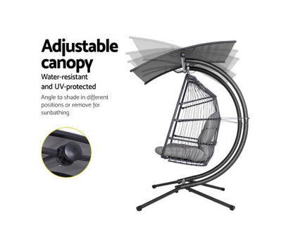 DARCEY OUTDOOR DOUBLE HANGING POD CHAIR - GREY