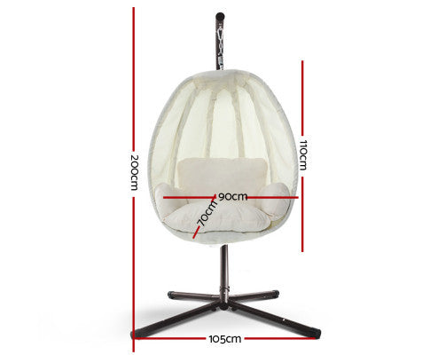 SULLIVAN OUTDOOR  HANGING POD CHAIR - CREAM