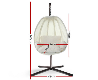 SULLIVAN OUTDOOR  HANGING POD CHAIR - CREAM