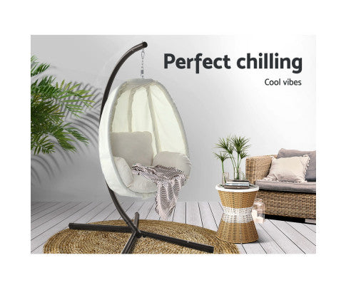 SULLIVAN OUTDOOR  HANGING POD CHAIR - CREAM