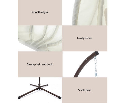 SULLIVAN OUTDOOR  HANGING POD CHAIR - CREAM