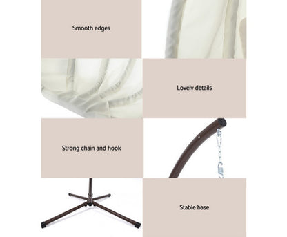 SULLIVAN OUTDOOR  HANGING POD CHAIR - CREAM