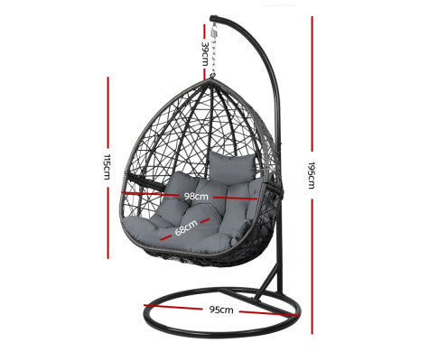 STARLING OUTDOOR  HANGING SWING CHAIR - BLACK