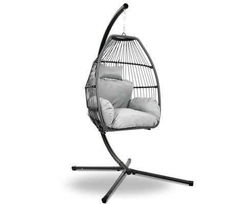 FRANNIE OUTDOOR  HANGING POD CHAIR - GREY