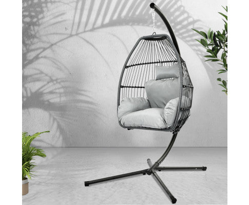 FRANNIE OUTDOOR  HANGING POD CHAIR - GREY