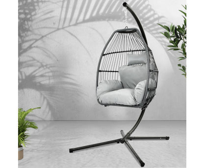 FRANNIE OUTDOOR  HANGING POD CHAIR - GREY