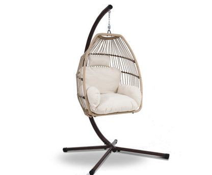 FRANNIE OUTDOOR  HANGING POD CHAIR - LATTE